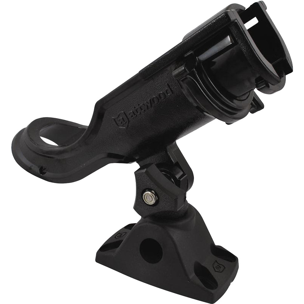 Attwood heavy-duty adjustable rod holder with combo mount, designed for durable fishing rod support on boats.