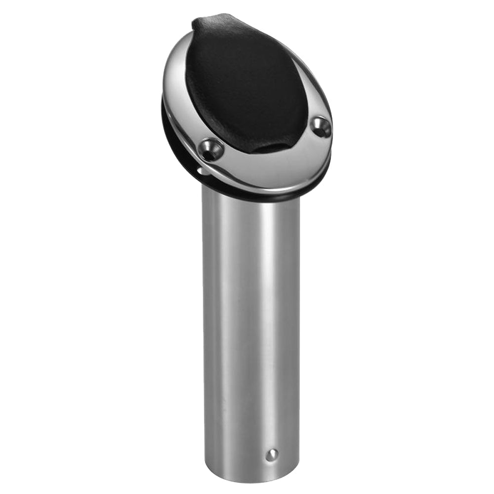 Attwood Standard Series 30 Degree black rod holder with insert, designed for boat fishing rods, by Wake World Parts.