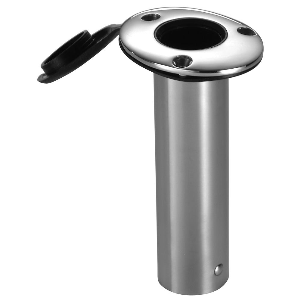 Attwood Standard Series 0 Degree Rod Holder with black insert, ideal for secure fishing rod storage and accessibility.