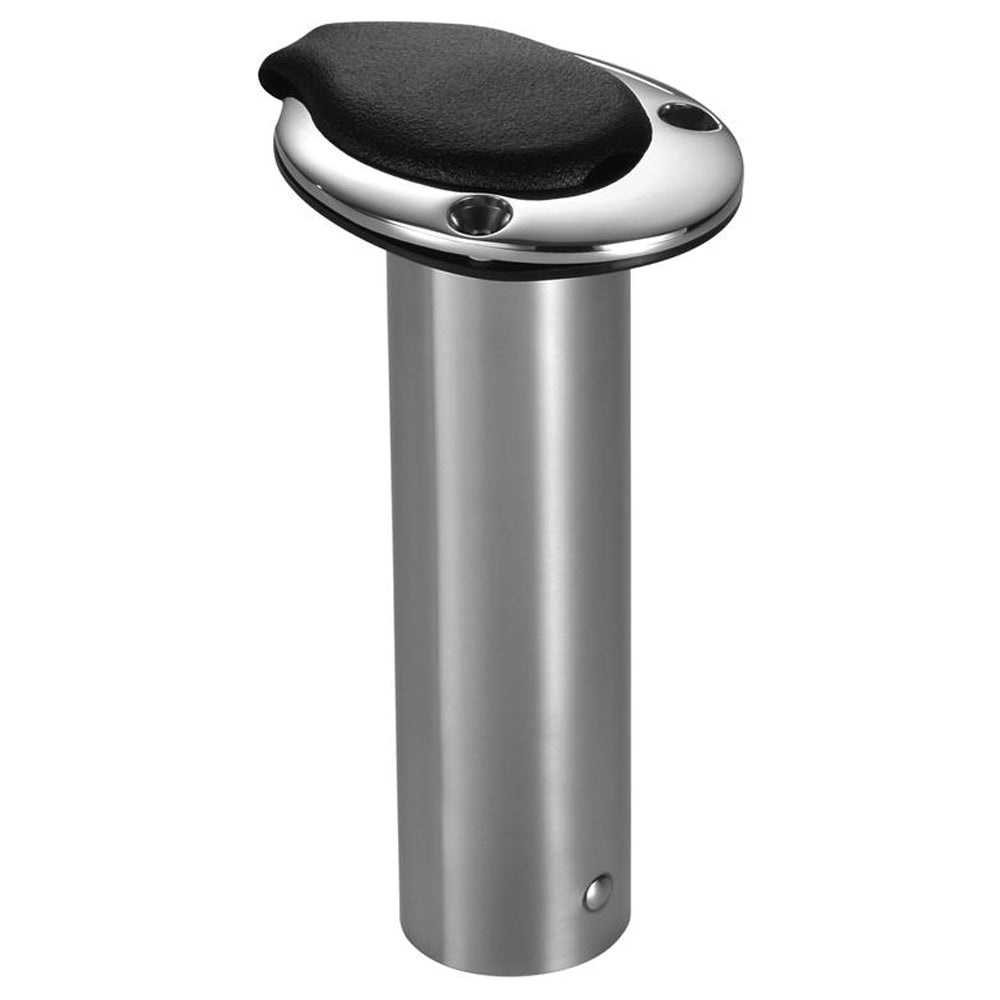 Attwood Standard Series Rod Holder with black insert, designed for secure rod storage at 0 degrees.