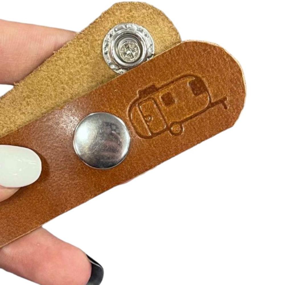 Leather Curtain Strap for Airstream Trailers with Split Bath or Single Curtain - OVERLANDERS Outfitter