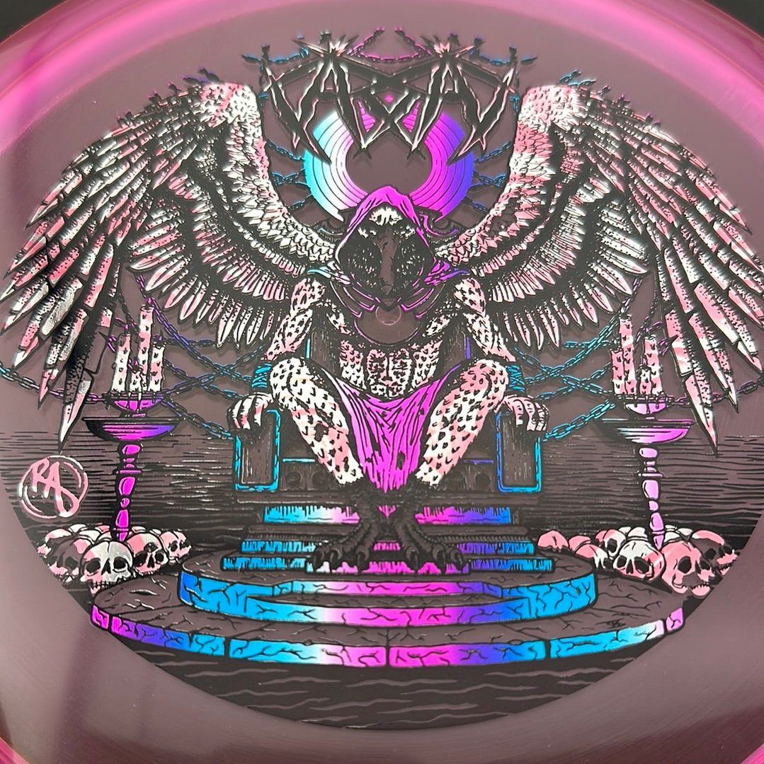 CryZtal Buzzz disc golf disc by Rare Air Discs featuring Karudi the Overseer design from Cult of RAD.