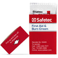 First aid burn treatment cream in a .9g pouch, 25 per box, used for soothing minor burns and skin injuries.