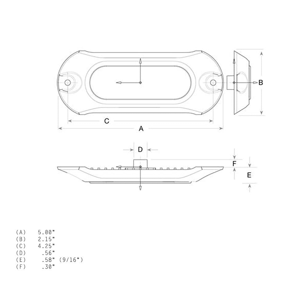 Attwood Light Armor underwater LED light with 6 blue LEDs, designed for marine underwater illumination by Wake World Parts.