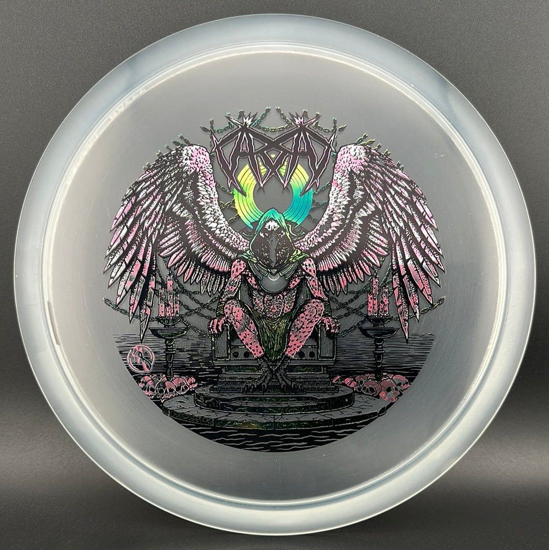 Rare Air Discs CryZtal Buzzz Karudi the Overseer disc golf disc featuring detailed artwork and vibrant colors.
