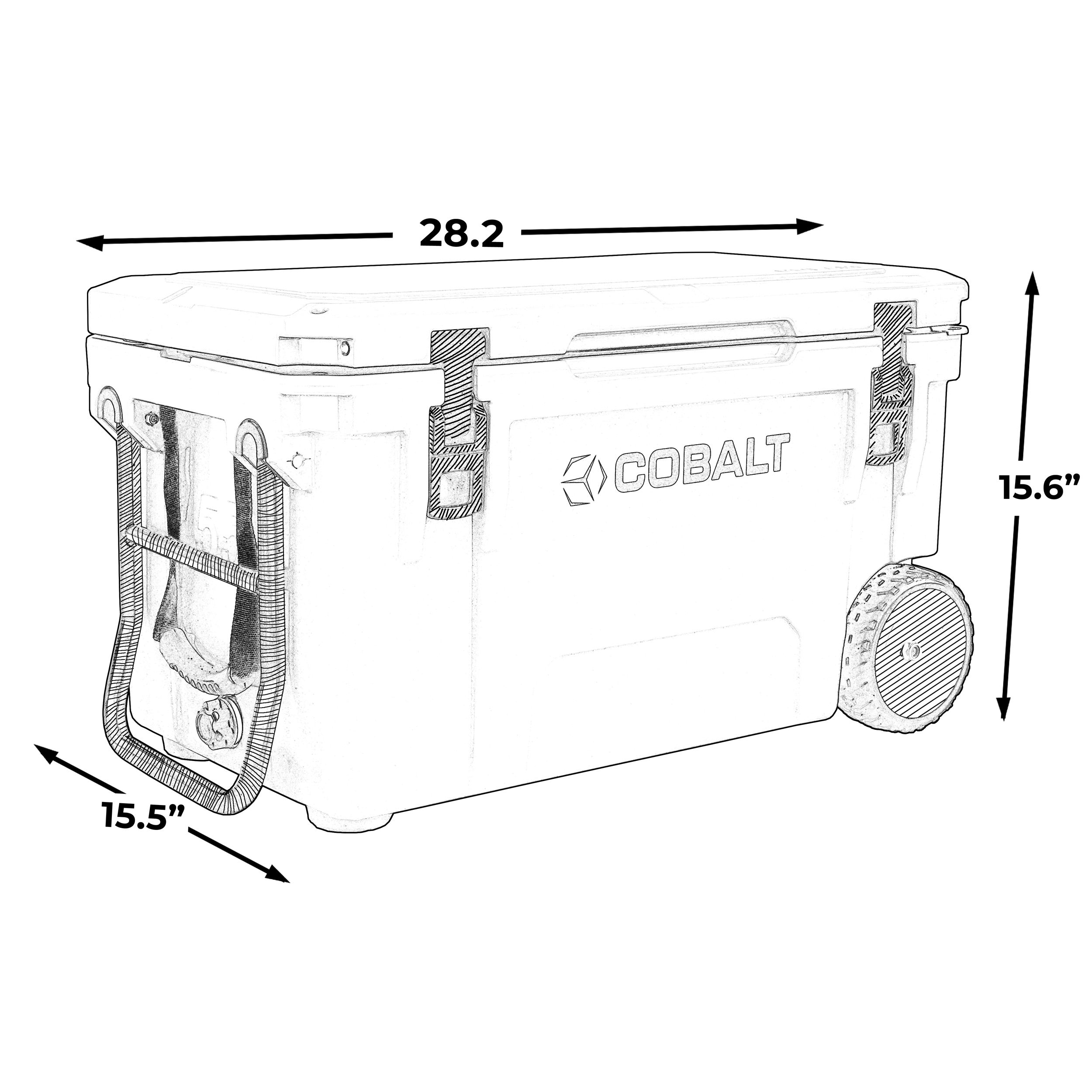Cobalt 55 Quart with Wheels Roto-Molded Super Cooler - OVERLANDERS Outfitter