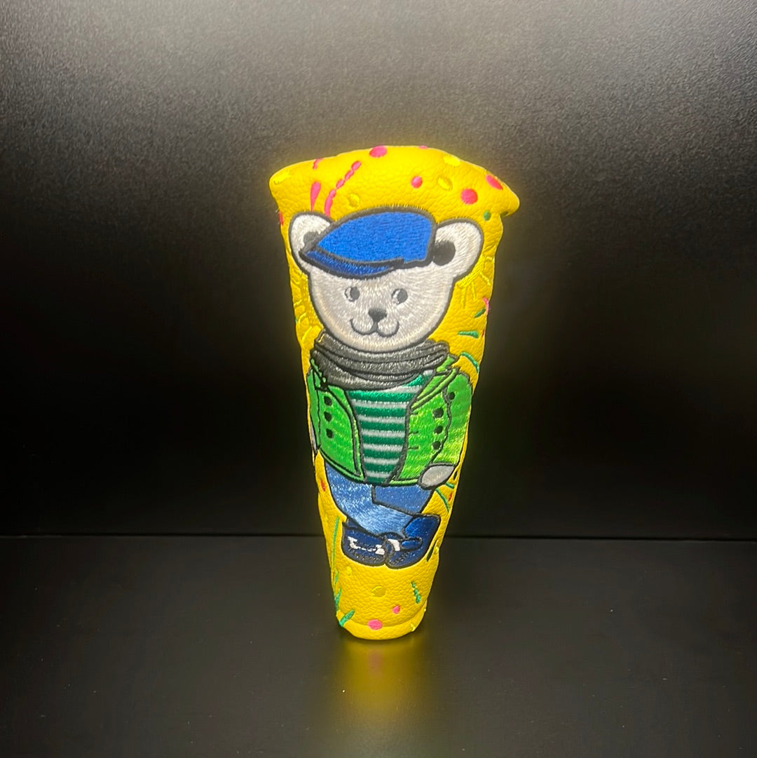 ParWestGolf Mr. Bear golf club headcover featuring a plush bear design for protecting and decorating golf clubs.
