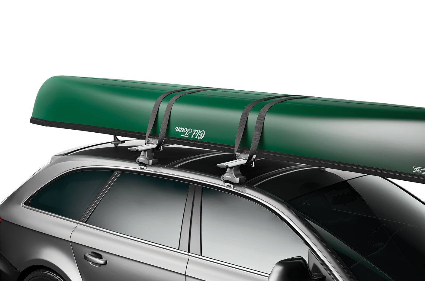 Backcountry Sportsman Thule Portage winter and water sport racks mounted on a vehicle for outdoor sports transport.