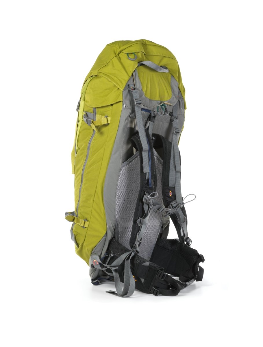 Light Hiking Gear Aarn Guiding Light Backpack in 57 or 65 liters, shown with adjustable straps and durable material for hiking adventures.