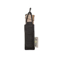 MUCTAC MOLLE single 9mm magazine pouch attached to tactical gear, designed for quick access and durability in combat situations.