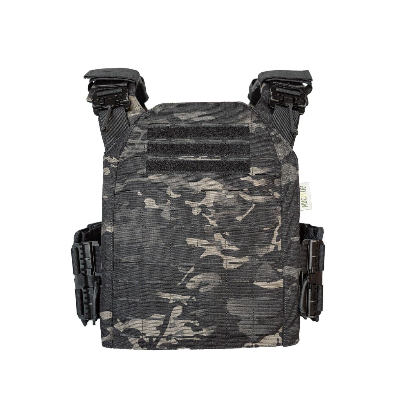 MUCTAC Plate Carrier 10x12 in 1050D nylon with quick release and laser cut MOLLE, featuring a Texas design.