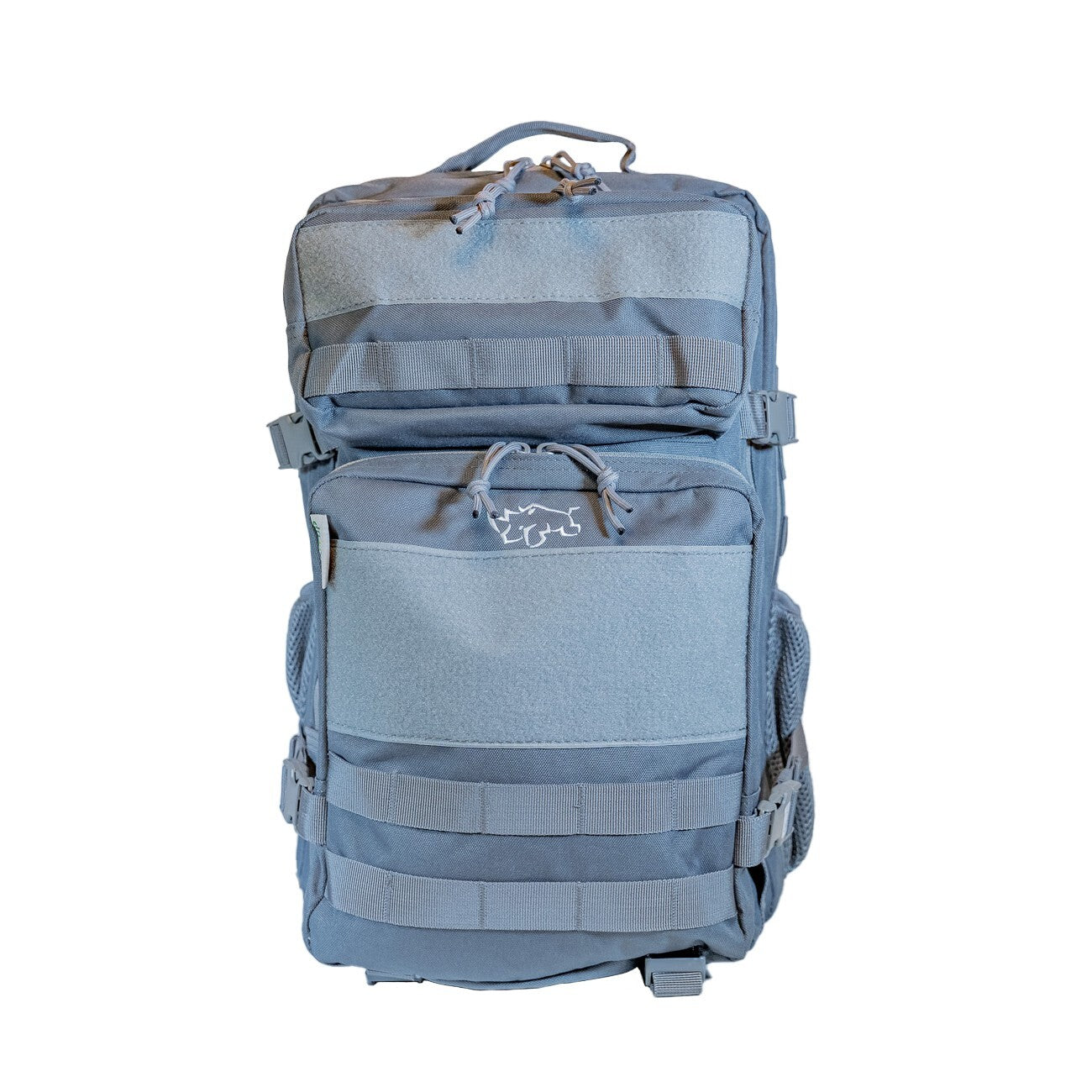 MUCITUP Rhino MUCPAC tactical backpack in grey, black, and MCBK with 500D nylon, MOLLE webbing, and multiple compartments.