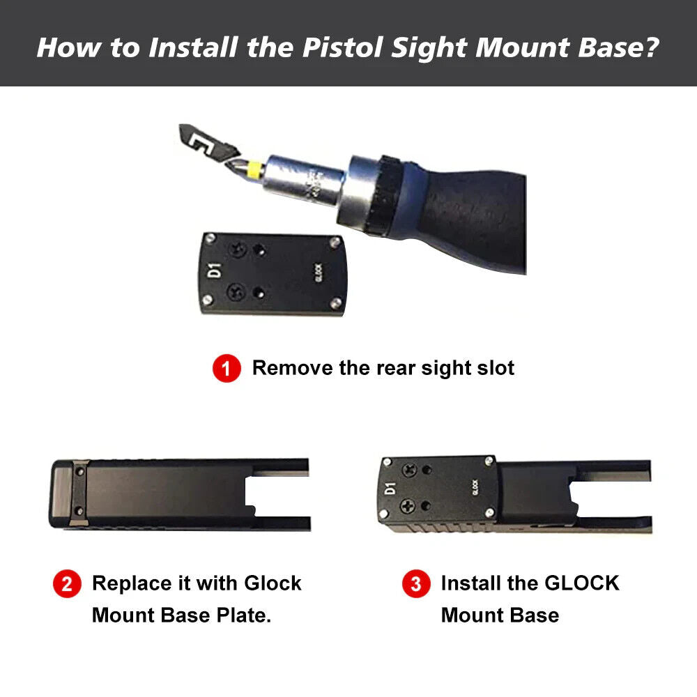 Red Win Pistol Sight Mount Bases - Glk, 1911, Sig, Beretta, Springfield, HK - We The Collective