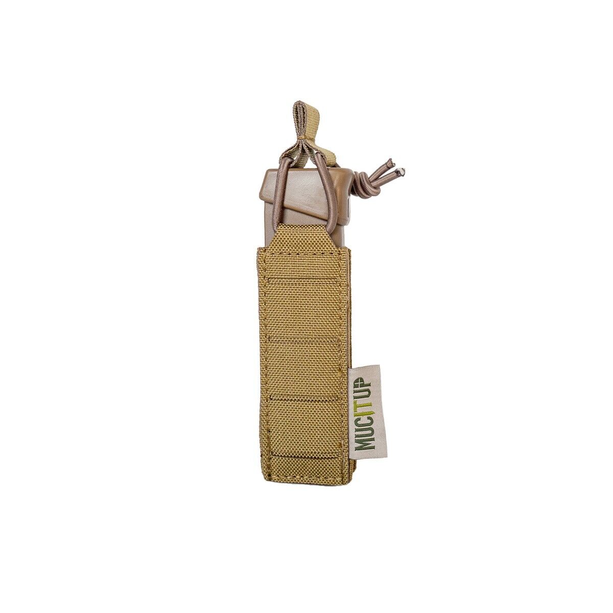 MUCTAC MOLLE single 9mm mag pouch on tactical gear, designed for quick access and secure hold during combat or training.