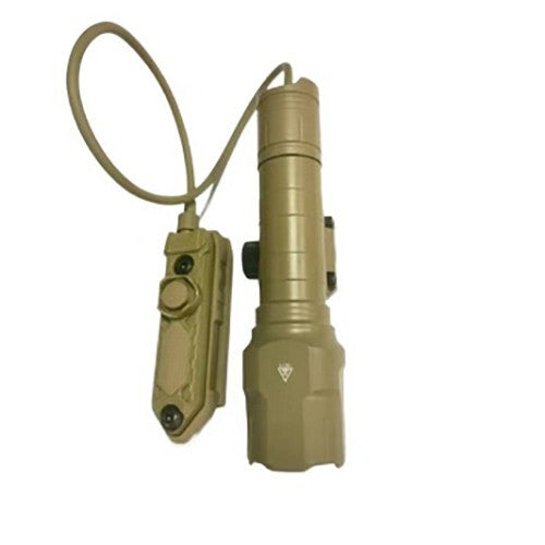 MUCITUP WL-25 tactical weaponlight flashlight in black or tan with 1200LM brightness and USB rechargeable port.