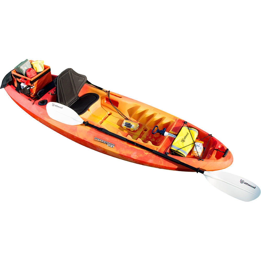 Attwood foldable sit-on-top kayak seat by Wake World Parts, with adjustable clips and cushioned seating for kayak comfort.