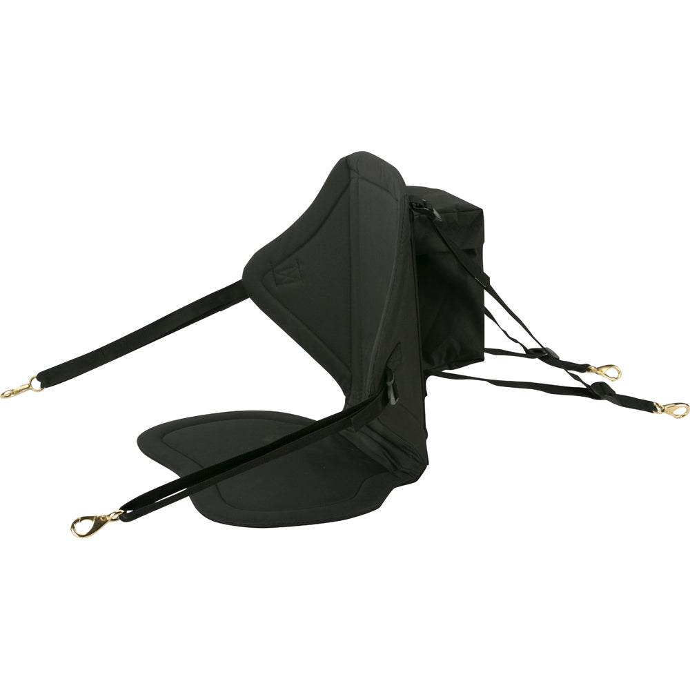 Attwood foldable sit-on-top kayak seat with clip-on attachment, designed for kayak accessories, by Wake World Parts.