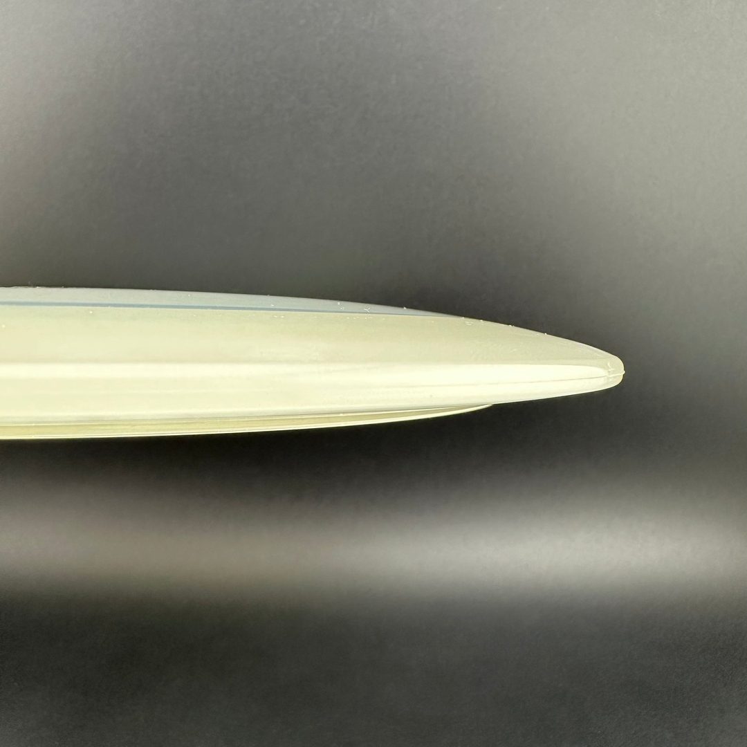 Rare Air Discs Gummy C-Blend Aztec disc golf disc from the FEAR V1 series by Les White, showing the detailed top and rim design.