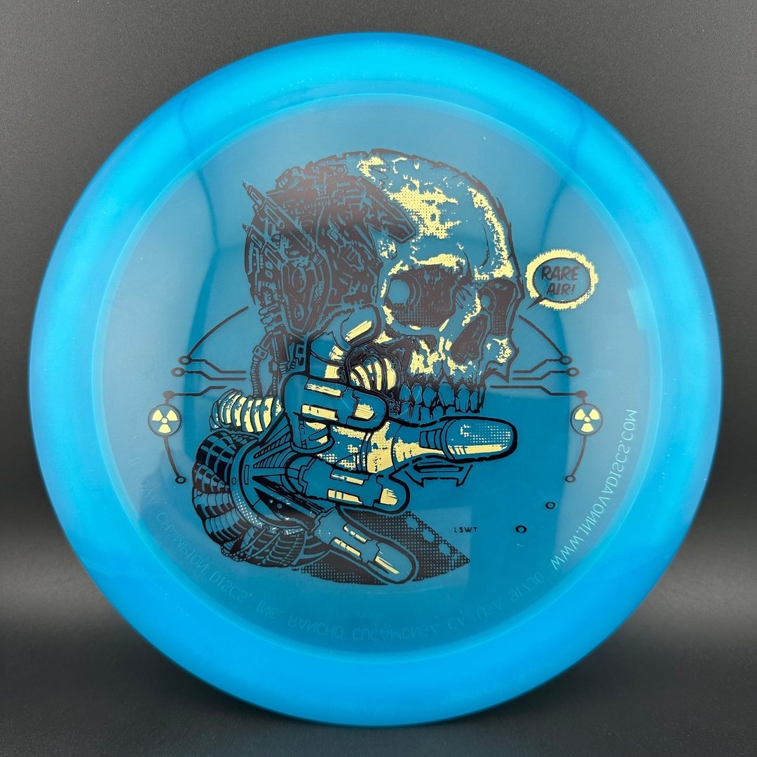 Rare Air Discs Gummy C-Blend Aztec disc golf disc from the FEAR V1 series by Les White, featuring vibrant colorful design.