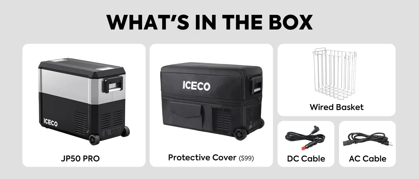 JP50 Pro Dual Zone Wheeled Car Fridge With Cover | ICECO | 50 LT - We The Collective