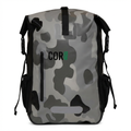 COR Surf 25L waterproof dry backpack with adjustable straps and roll-top closure, ideal for outdoor adventures and water sports.