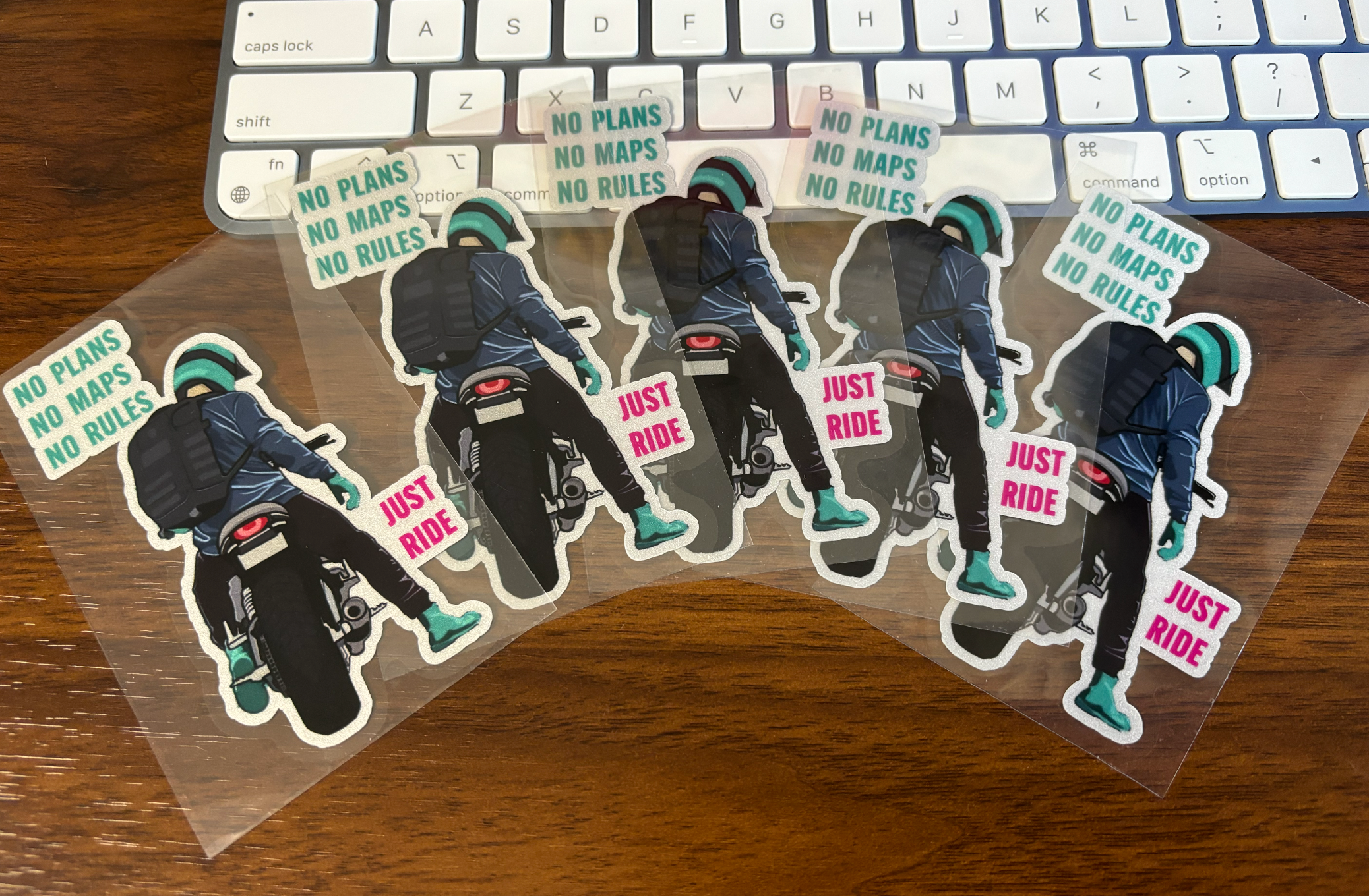 Waterproof reflective decorative sticker from Bean's Moto Booth, featuring bold design for vehicle or gear decoration.