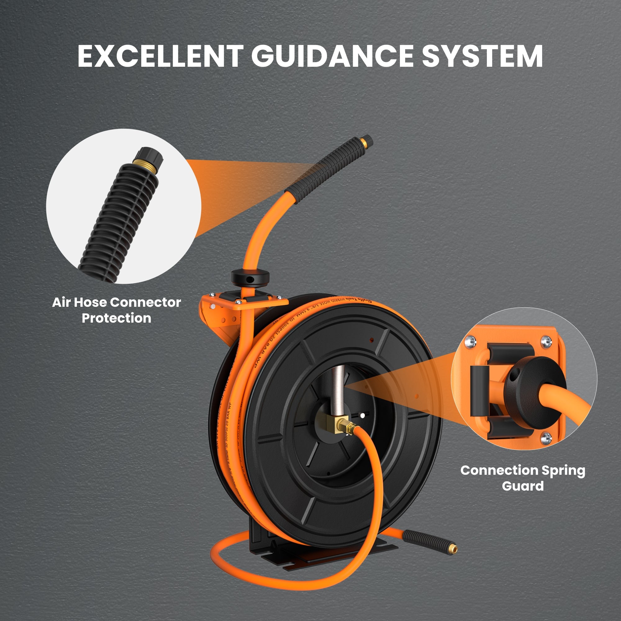 Retractable Air Hose Reel-Alloy Steel Reel-3/8in 25ft-50ft - OVERLANDERS Outfitter