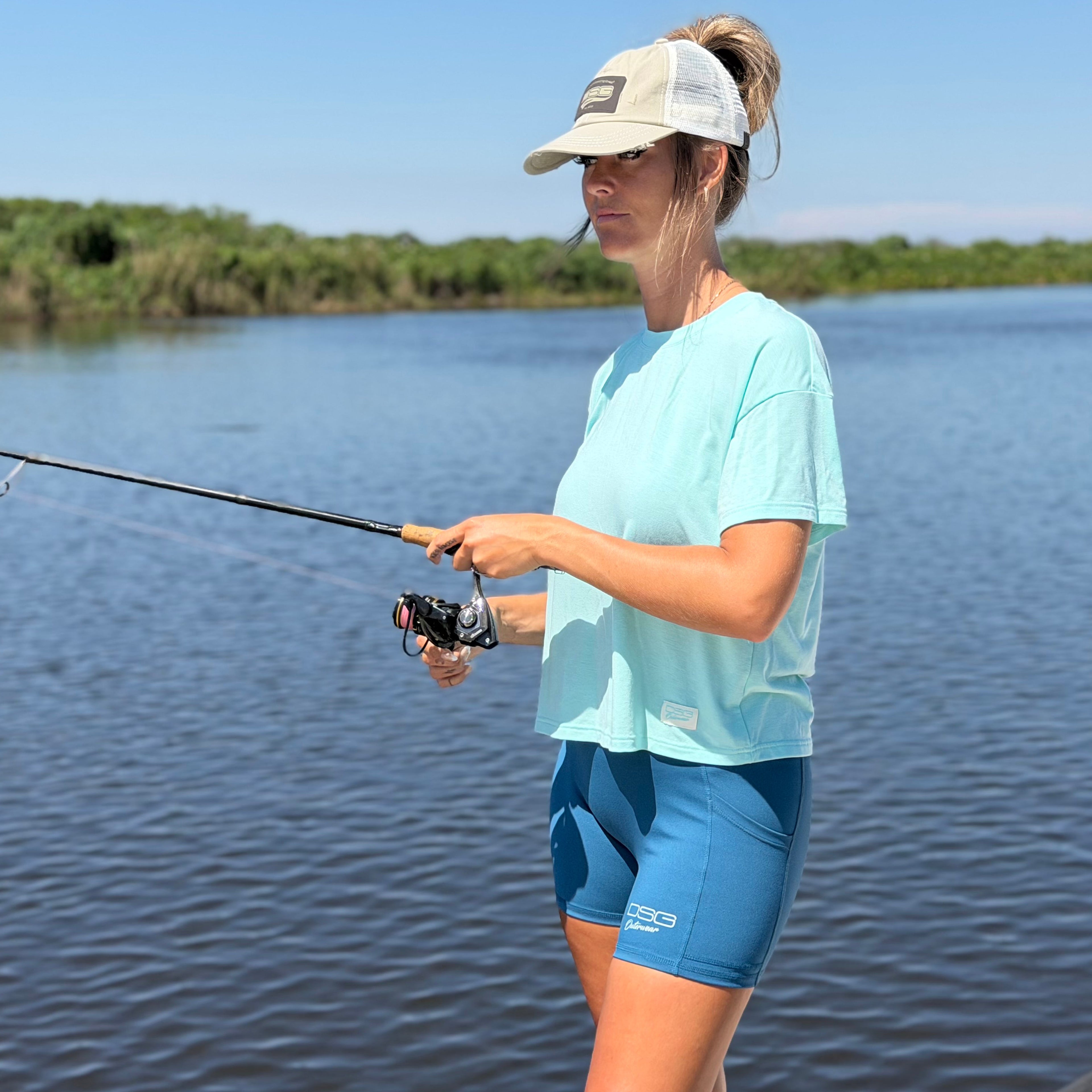 DSG OUTERWEAR active shorts in black with elastic waistband, made for comfortable athletic or casual wear.