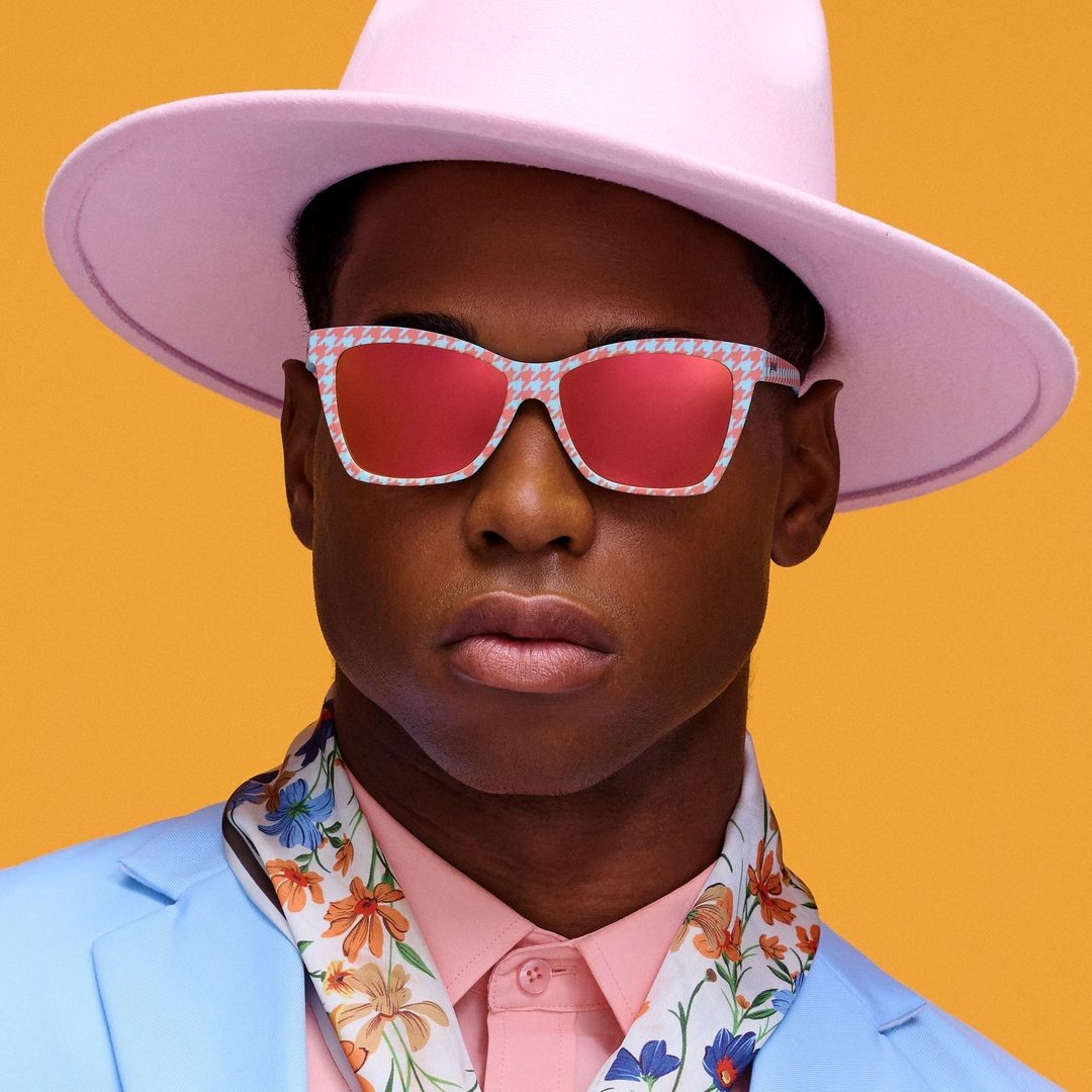 Rare Air Discs polarized Pop G sunglasses featuring houndstooth frames, stylish accessories with a bold, modern design.