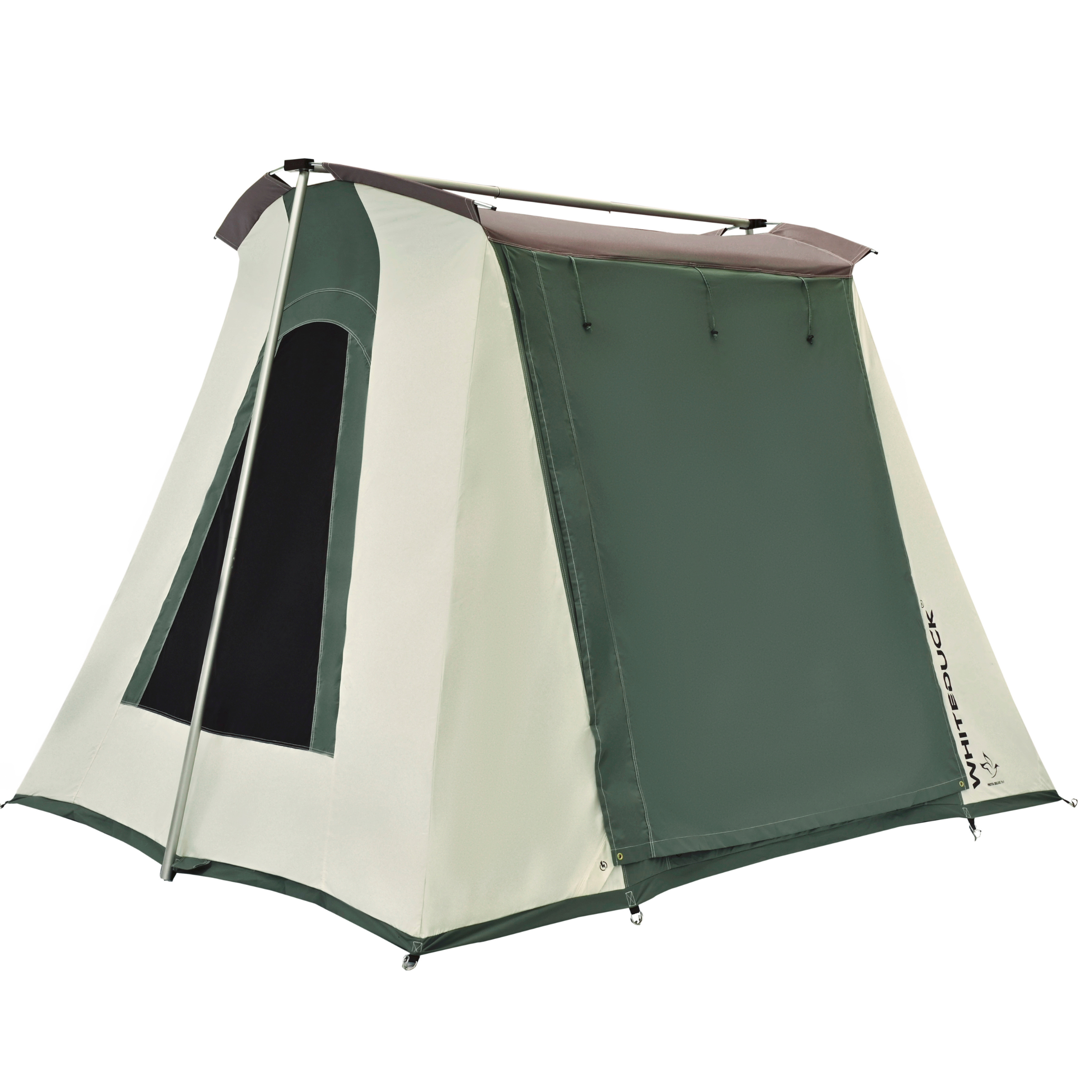 White Duck Outdoors Prota Canvas Cabin Tent 7x9 feet with deluxe features, showcasing durable canvas and spacious interior design.