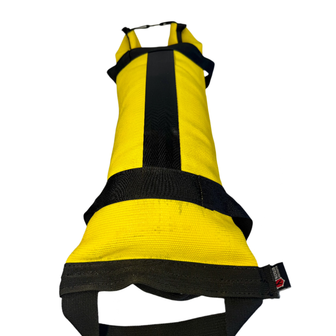 Recycled Firefighter Spark Starter Workout Battle Bag with adjustable straps and durable design for fitness training.