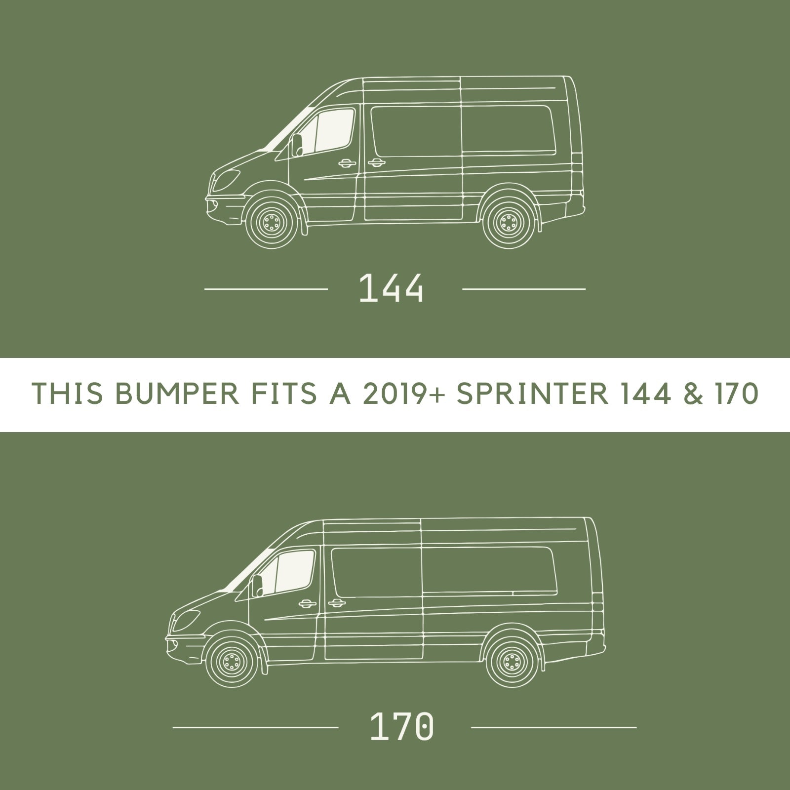 Sprinter Baja Bumper by The Van Mart, showcasing a rugged design for enhanced protection and style on vans.