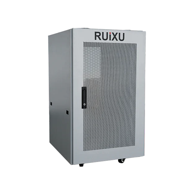 Ruixu 6 slot battery cabinet with wheels and busbar, pre-assembled system component by Portable Sun LLC.