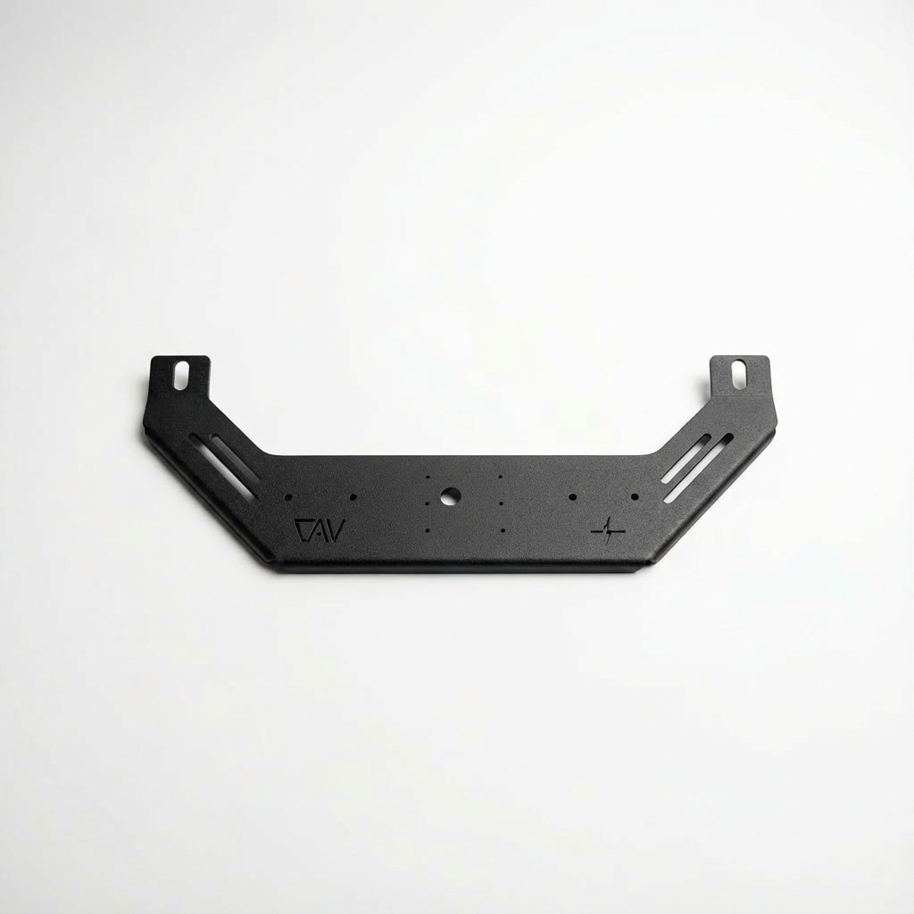 Canyon Adventure Vans NAV-Mount™ V2 installed in a vehicle, showcasing its design and functionality in a Utah setting.