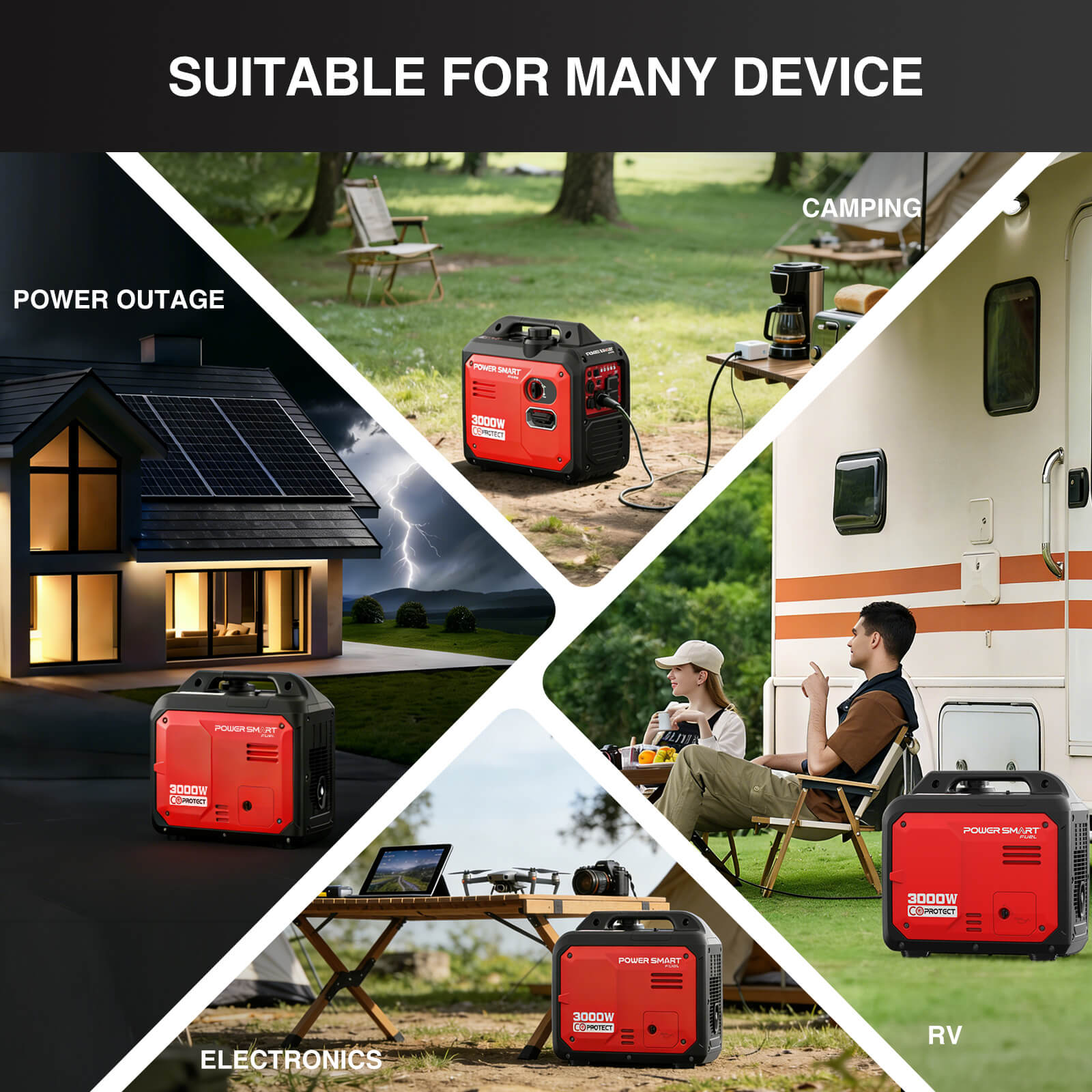 3000W Inverter Gas Generator w/ CO Alert DB5032 - OVERLANDERS Outfitter