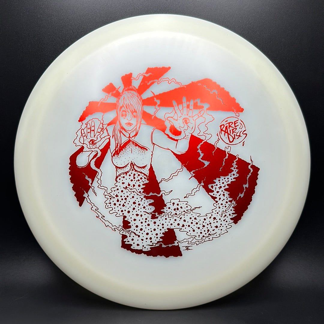 Glow C-Line FD disc golf stamp featuring Mystic RAD Vision design on Rare Air Discs disc golf disc.
