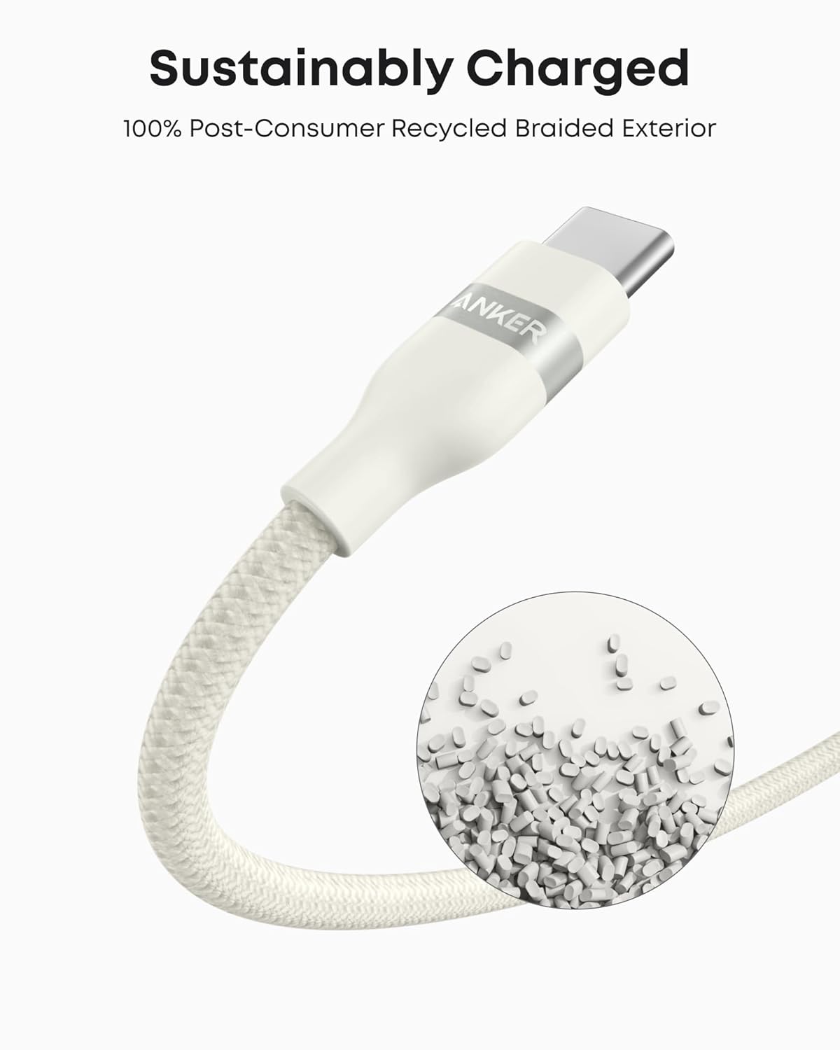 Anker USB-A to USB-C Cable (3 ft/6 ft, Upcycled-Braided) - We The Collective