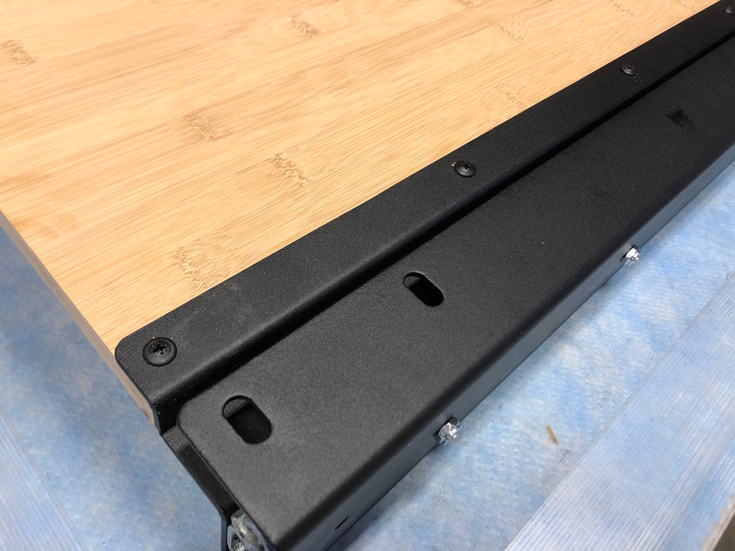 RB Components 60-inch DIY slide tray kit with metal slides and hardware, ideal for custom shelving or storage projects.