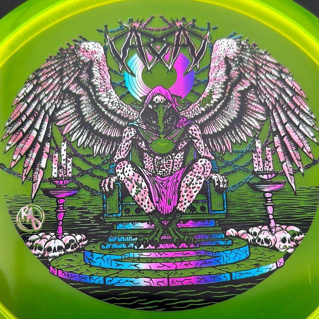 CryZtal Buzzz disc golf disc by Rare Air Discs featuring Karudi the Overseer artwork from Cult of RAD series.