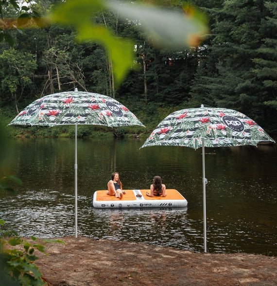 Backcountry Sportsman inflatable dock and swim platform with durable, textured surface for water recreation and easy access.