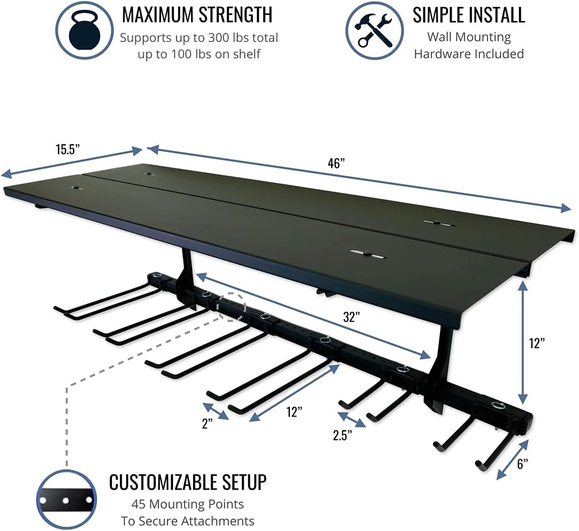 G-Tool Solid Shelf | Adjustable Wall Storage System | Holds 300 lbs - OVERLANDERS Outfitter