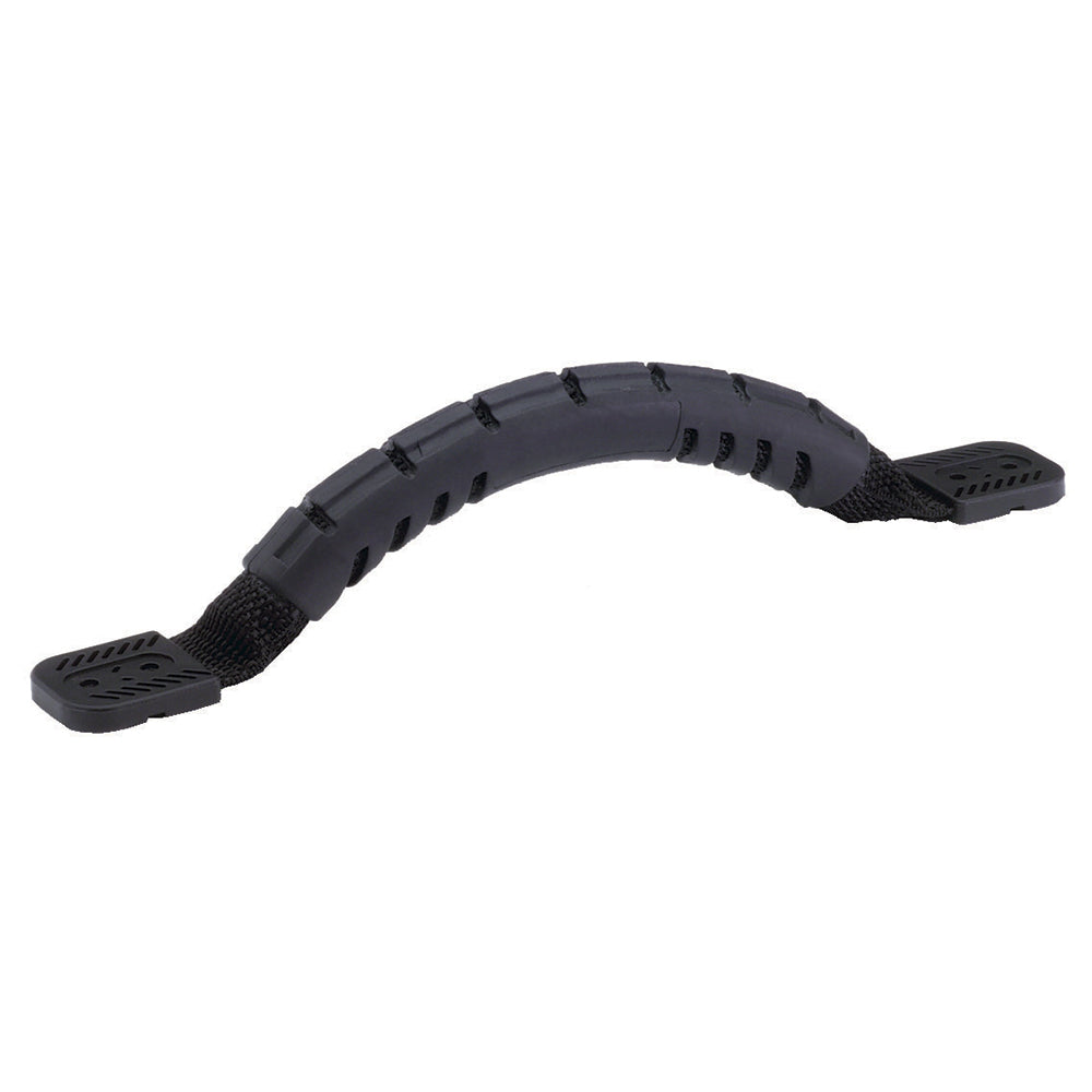 Black Attwood Universal Grab Handle with Comfort Grip, an accessory for boats, displayed with a sturdy, ergonomic design.