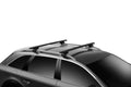 Backcountry Sportsman Thule Wingbar Evo 108 roof racks installed on vehicle, showing aerodynamic crossbars for vehicle roof mounting.