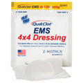 QuikClot EMS Dressing 4x4 inch bleeding management bandage for emergency wound care, designed to control bleeding effectively.