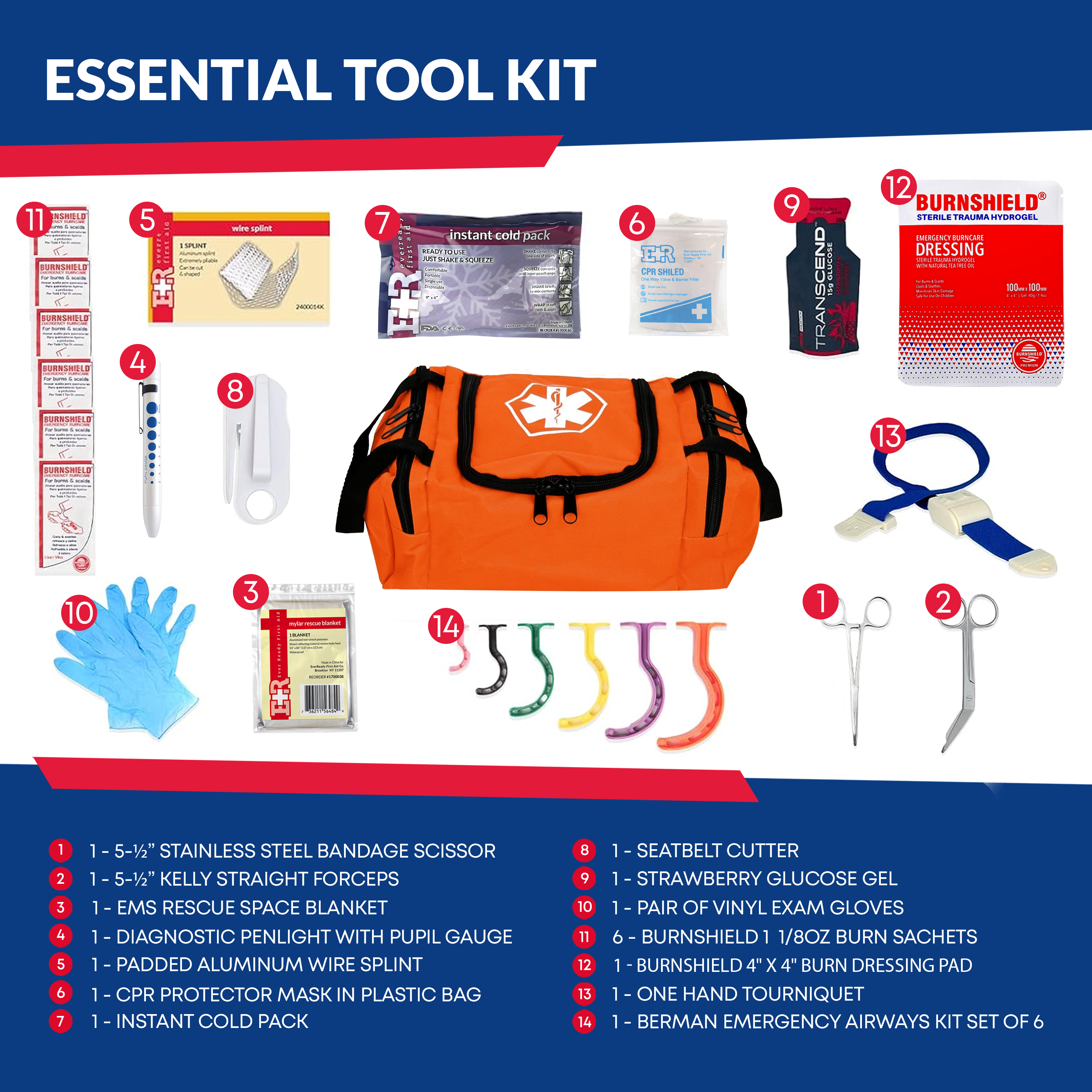 Fully Stocked First Responder Trauma Kit - We The Collective