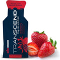 Transcend 15g strawberry flavor glucose gel packets in a 3-pack, suitable for food and water consumption.