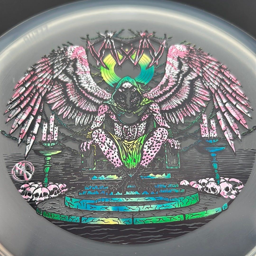 CryZtal Buzzz disc golf disc by Rare Air Discs featuring Karudi the Overseer artwork from Cult of RAD series.