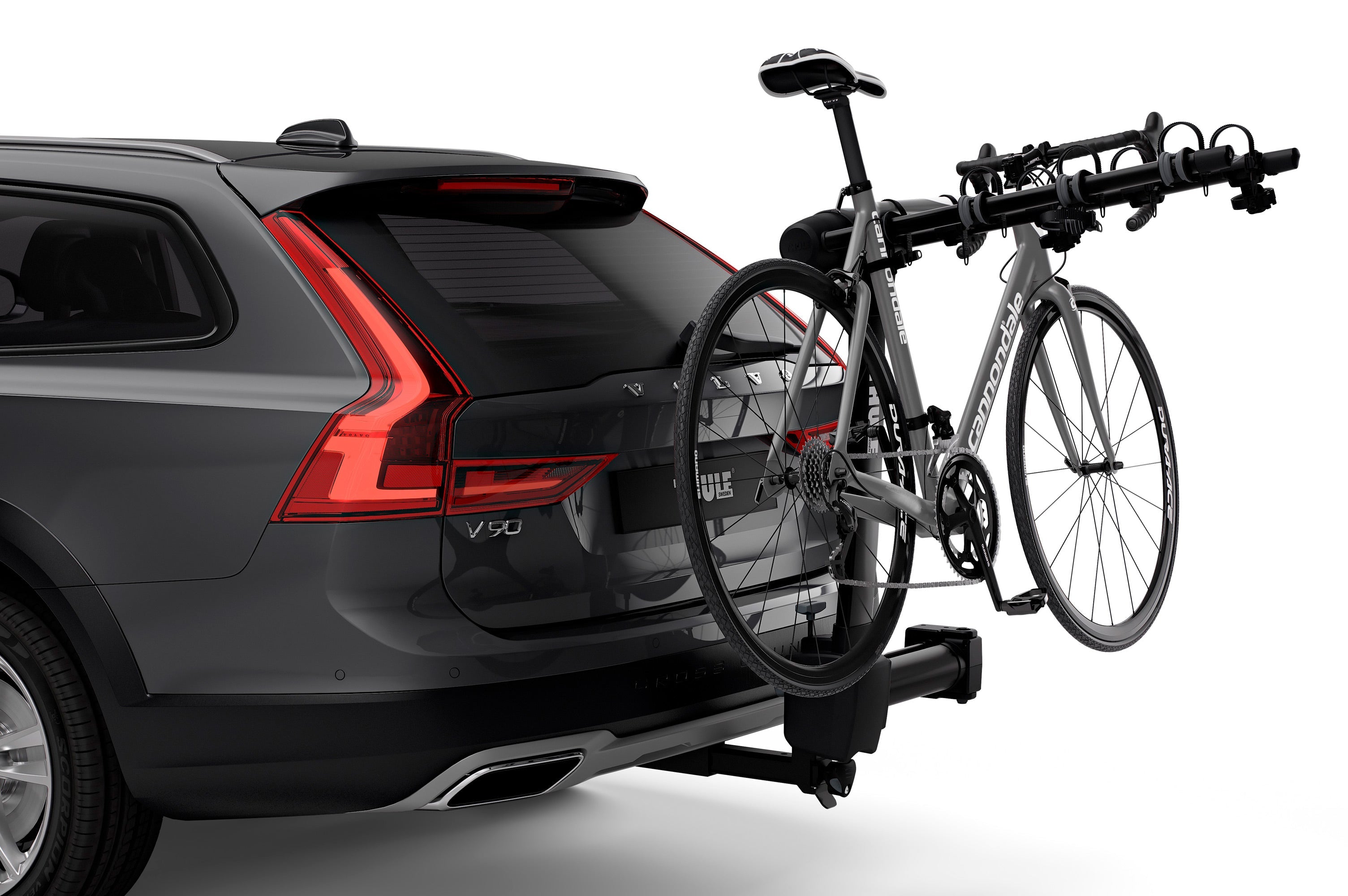 Backcountry Sportsman Thule Apex XT Swing 4 bike rack mounted on vehicle, showing sturdy frame and multiple bike support arms.