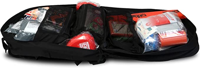 Deluxe MediTac tactical medical kit with CAT tourniquet and bleeding control items in a compact first responder bag.