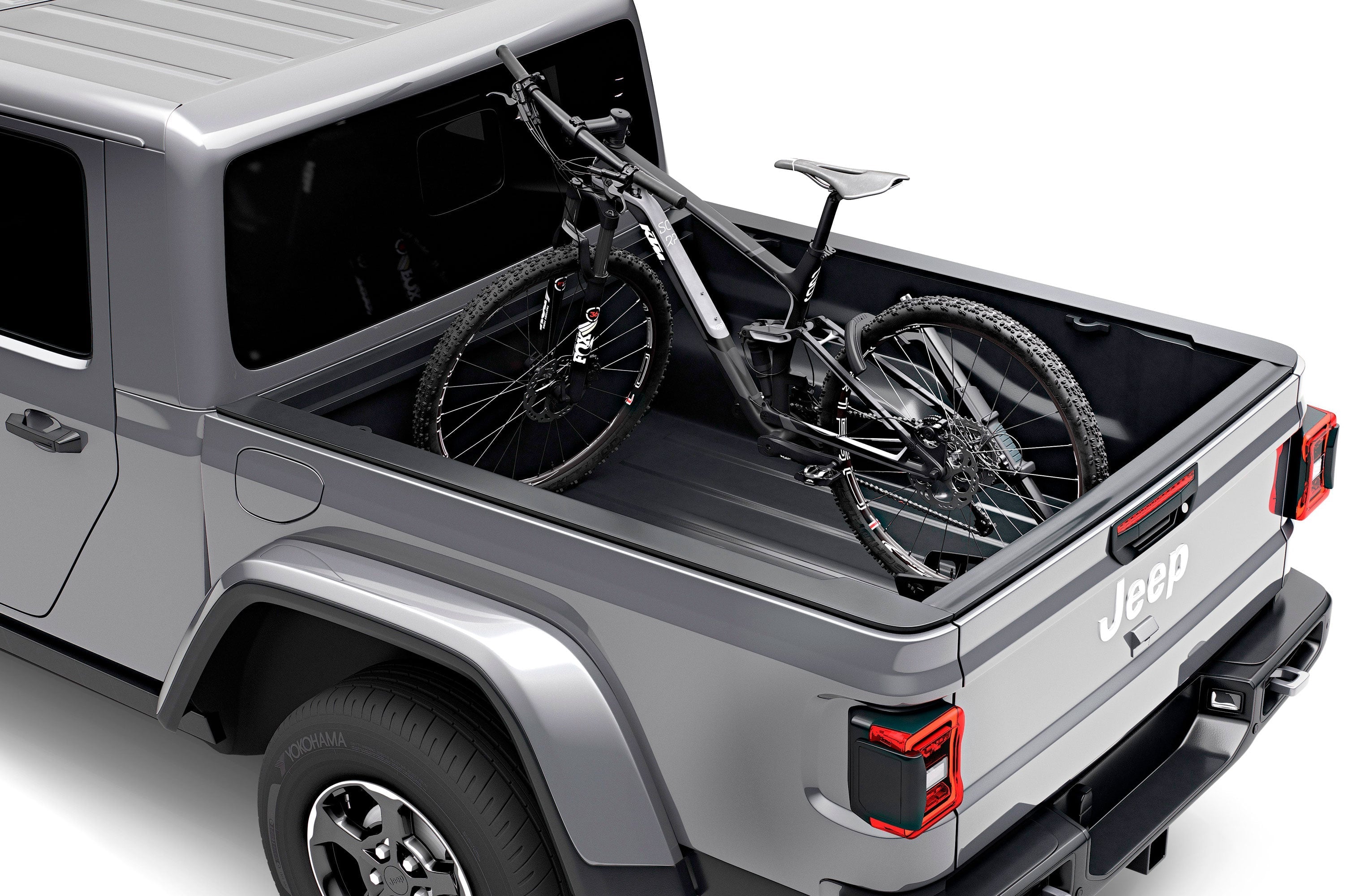 Backcountry Sportsman Thule Insta-Gater Pro bike rack attached to a vehicle, showing sturdy frame and secure bike holding arms.